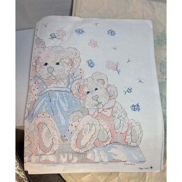 Dimensions Bear Hug Quilt Cross Stitch Kit Pre-Stamped 34" X 43" READ - Picture 4 of 8
